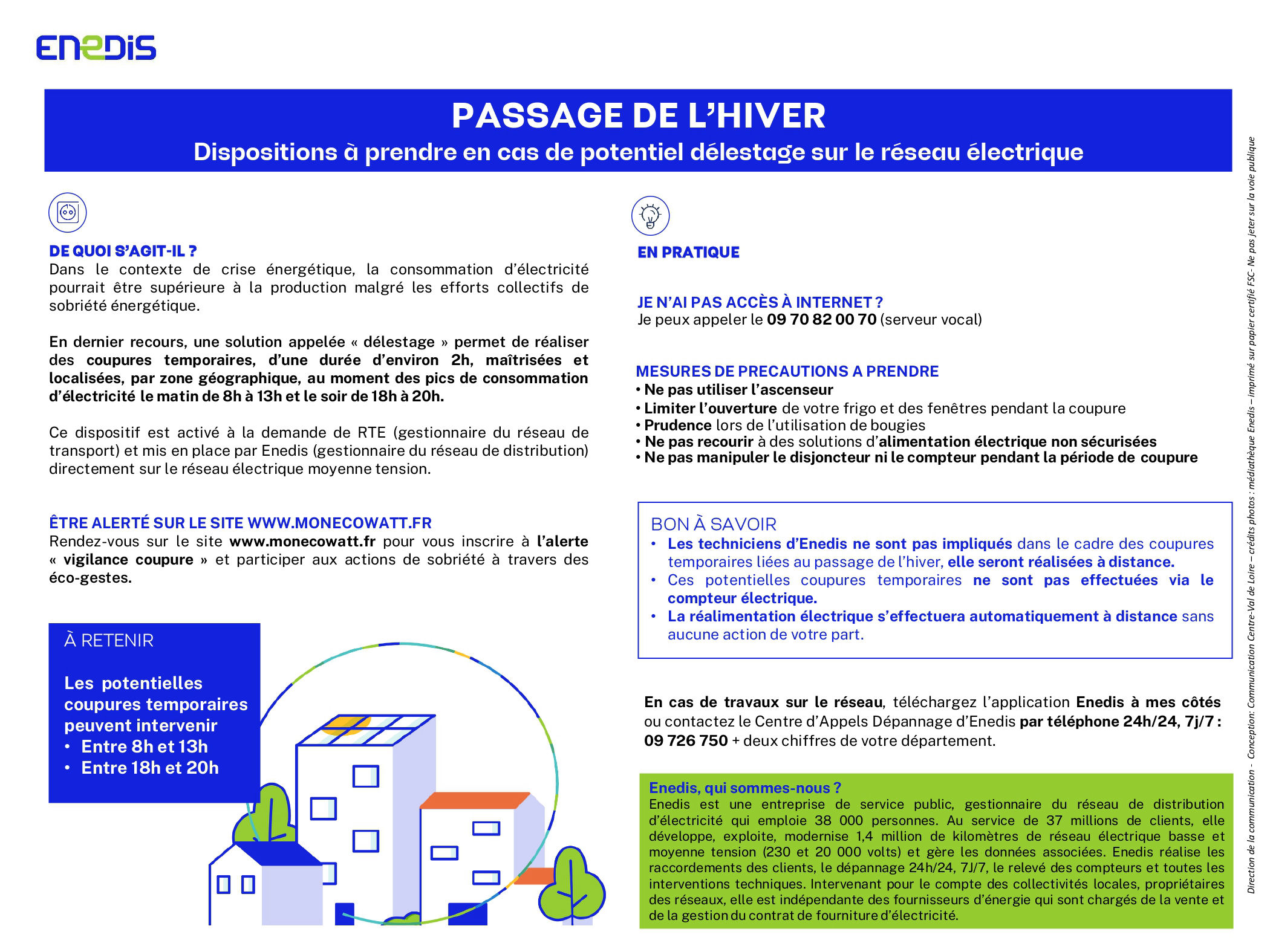 Enedis - en cas de délestage sur le réseau électrique