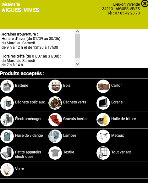 Déchèterie : horaires et produits acceptés